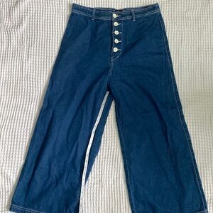 Wide leg ankle jeans